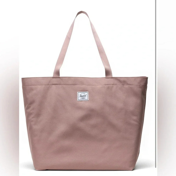 HERSCHEL SUPPLY CO Mica Tote Zippered Shoulder Bag Carry All Ash Rose Pink Large - Picture 1 of 5